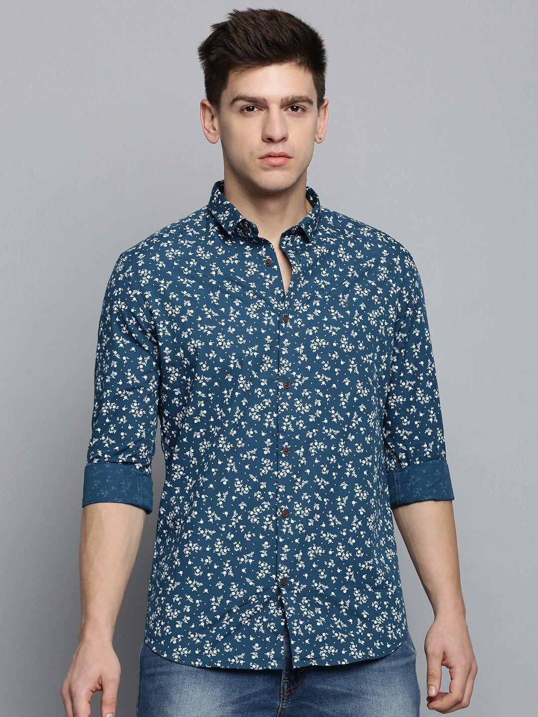 showoff men comfort floral printed cotton casual shirt