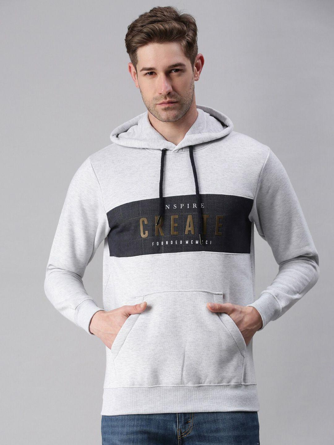 showoff men grey hooded sweatshirt