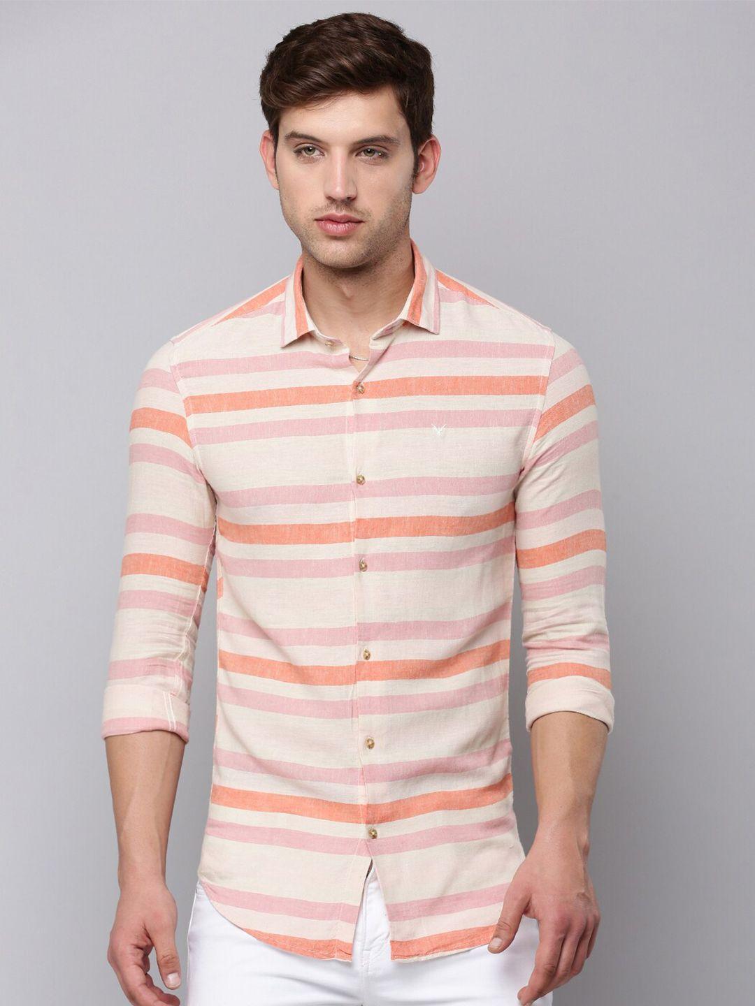 showoff men striped casual cotton shirt