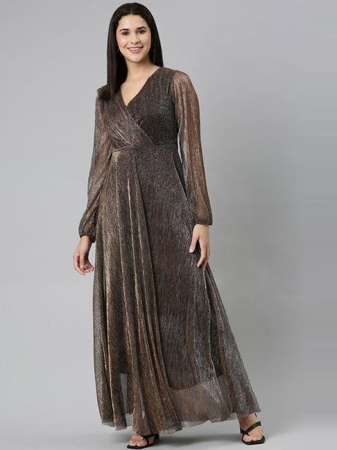 showoff metallic embellished maxi dress