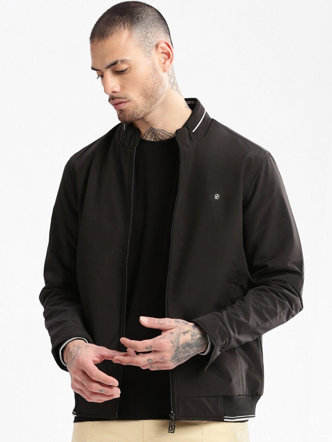 showoff mock collar long sleeves windcheater bomber jacket