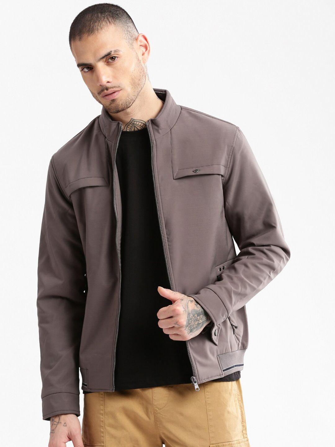 showoff mock collar windcheater bomber jacket