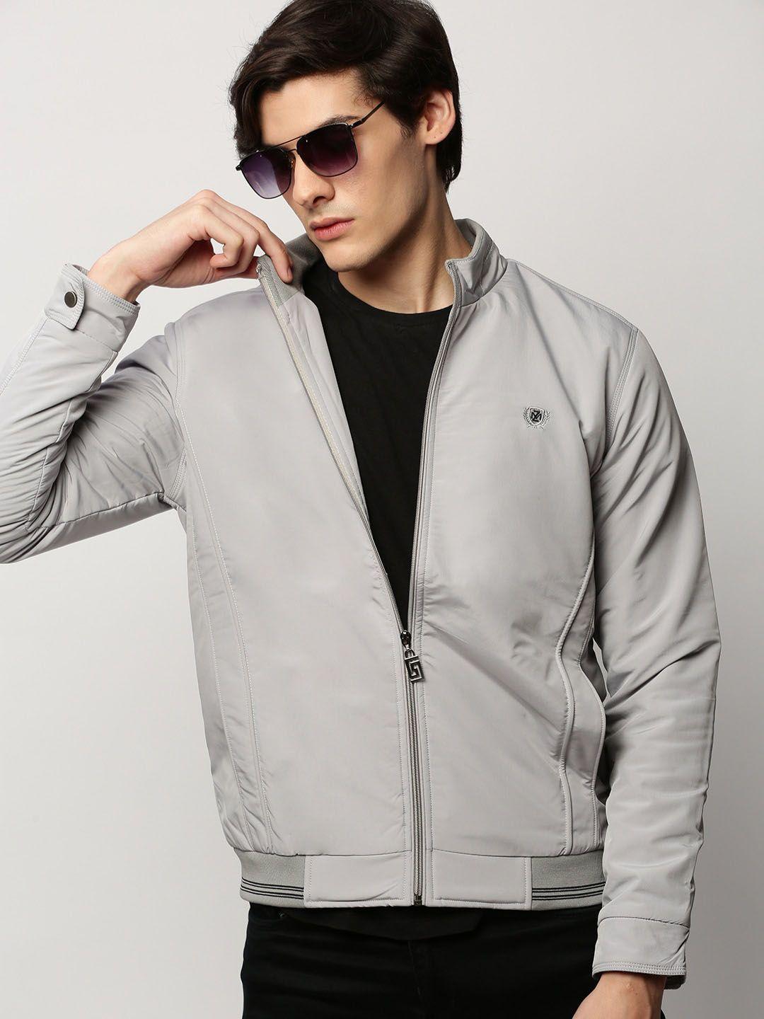 showoff mock collar zip detail bomber jacket windcheater