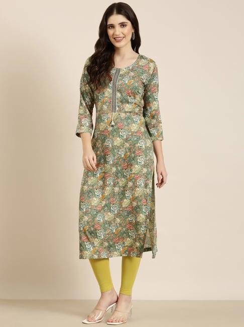 showoff multicolor cotton floral print kurta