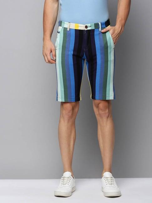 showoff multicolor regular fit striped shorts