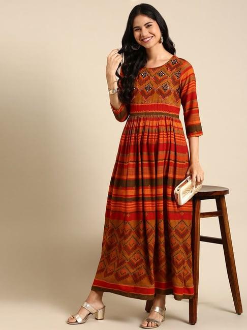 showoff multicolored embellished anarkali kurta