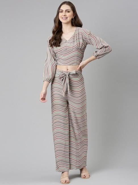 showoff multicolored striped co-ord set