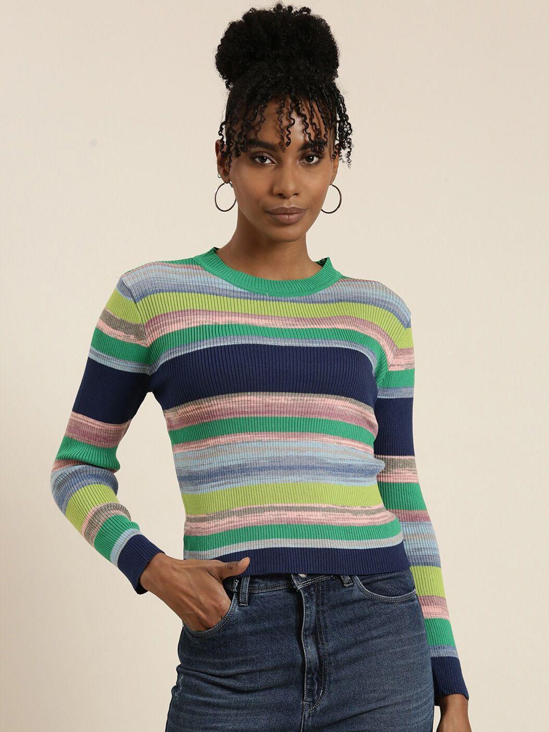 showoff multicoloured striped top