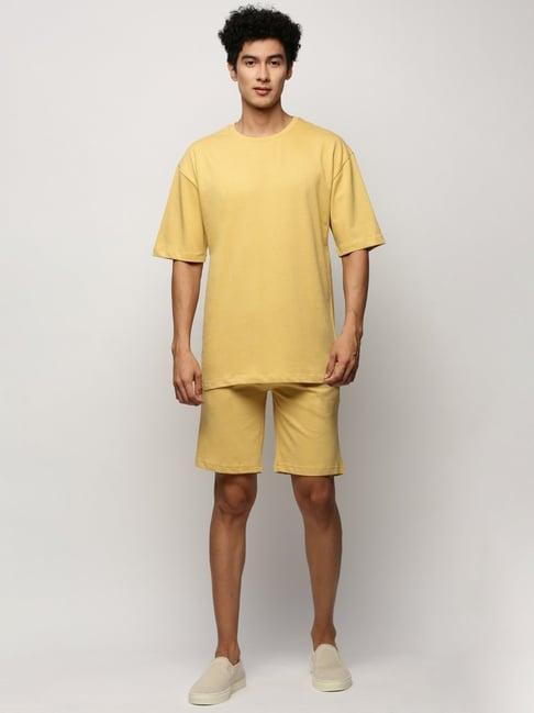 showoff mustard slim fit co-ord set