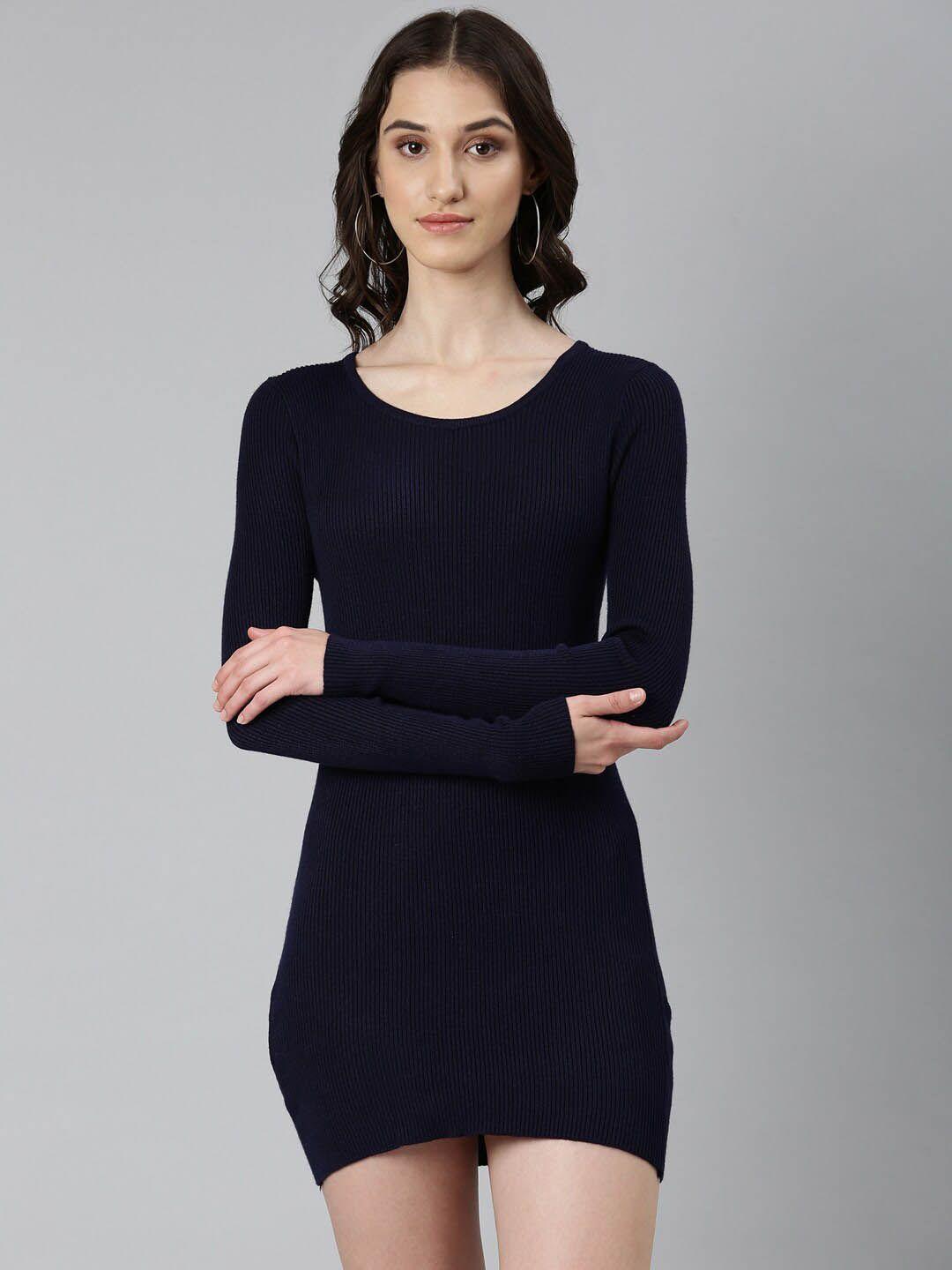 showoff navy blue bodycon mini dress