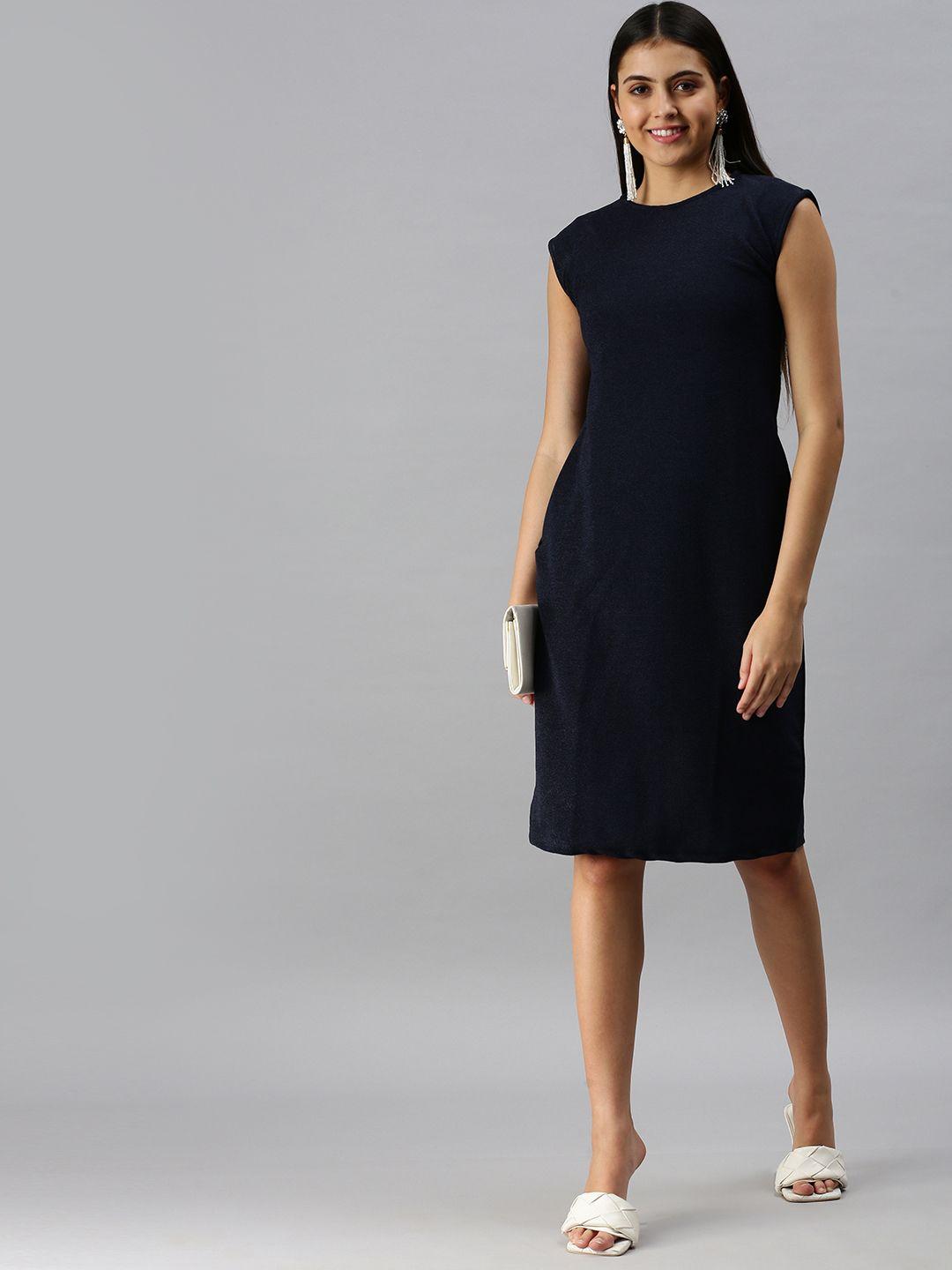 showoff navy blue sheath dress