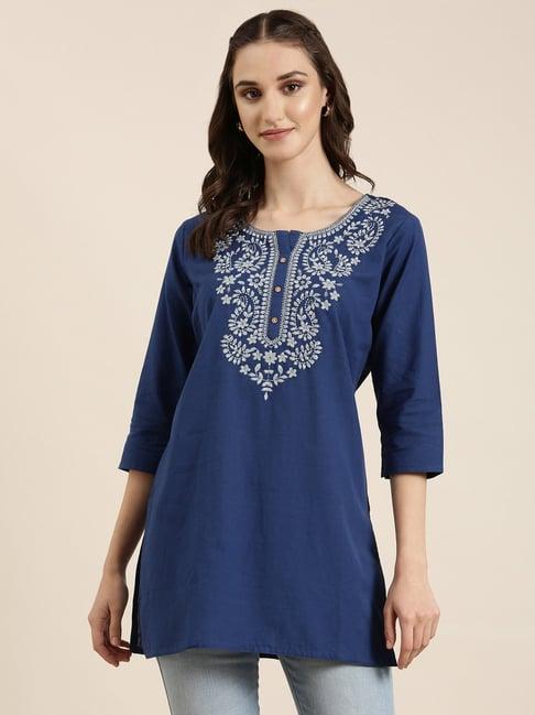 showoff navy regular fit kurti