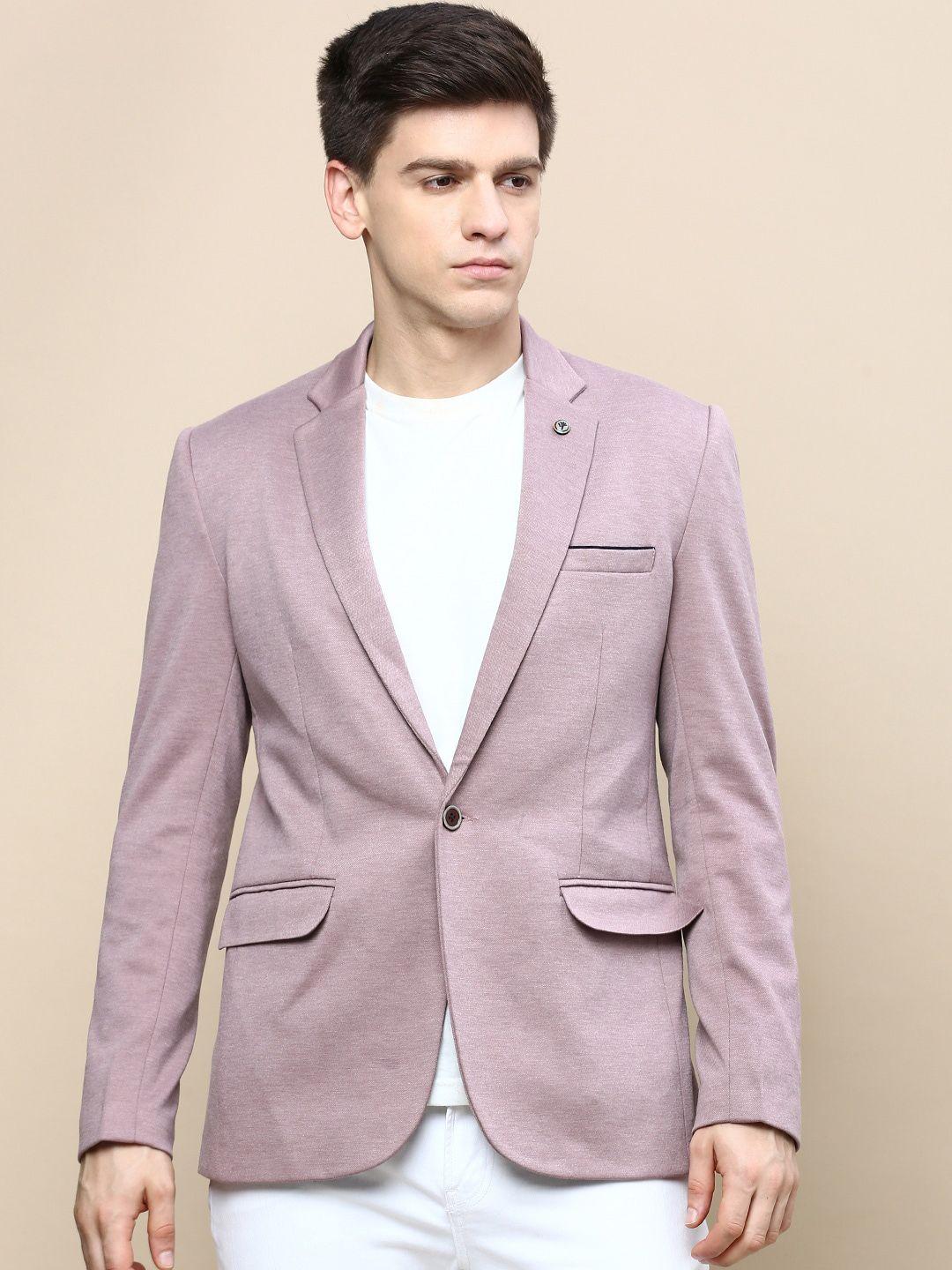 showoff notched lapel slim-fit single breasted blazer