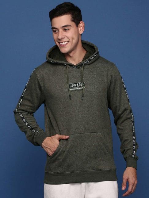 showoff olive cotton slim fit sweatshirt