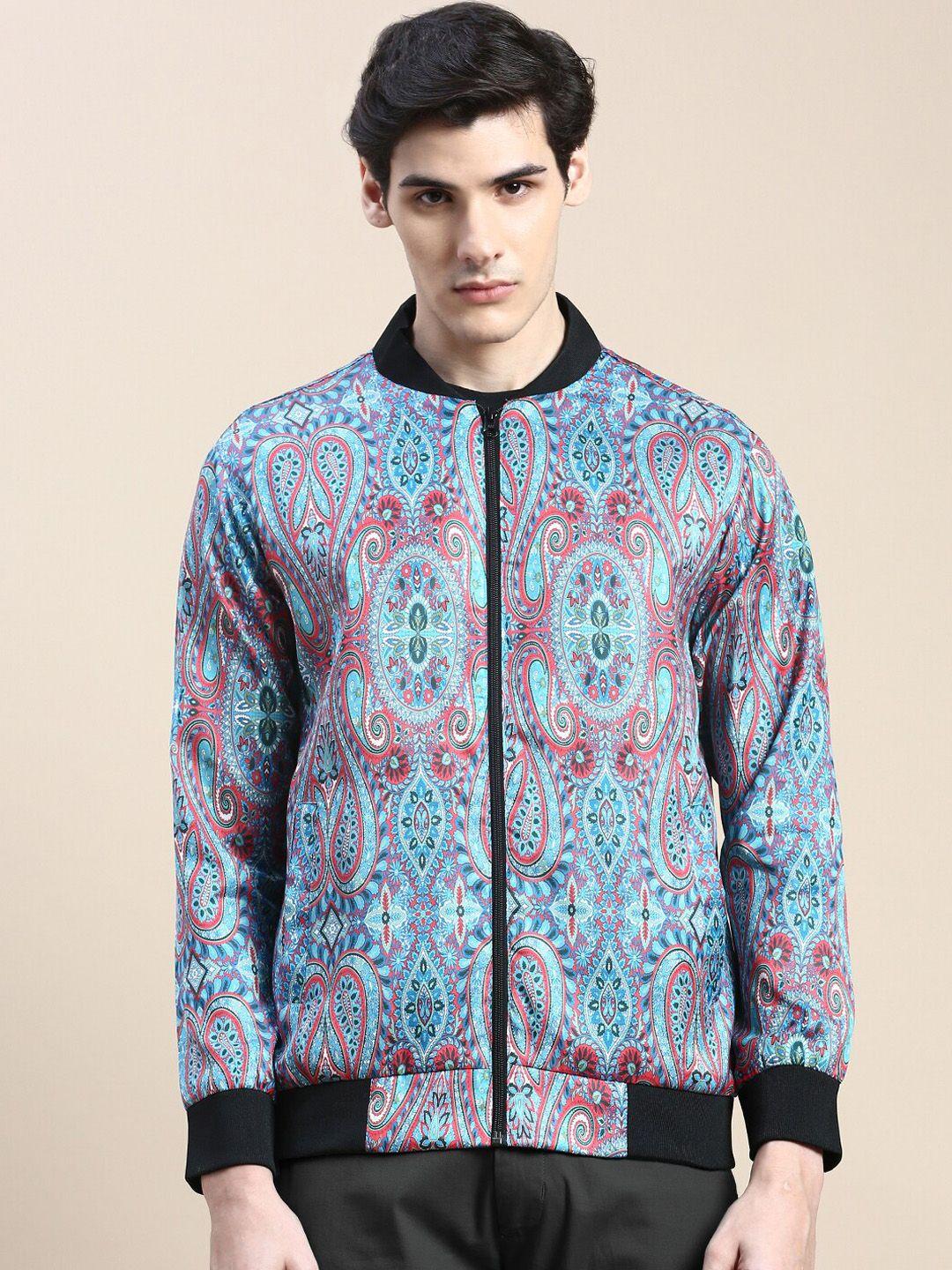 showoff paisley printed windcheater & water resistant bomber jacket