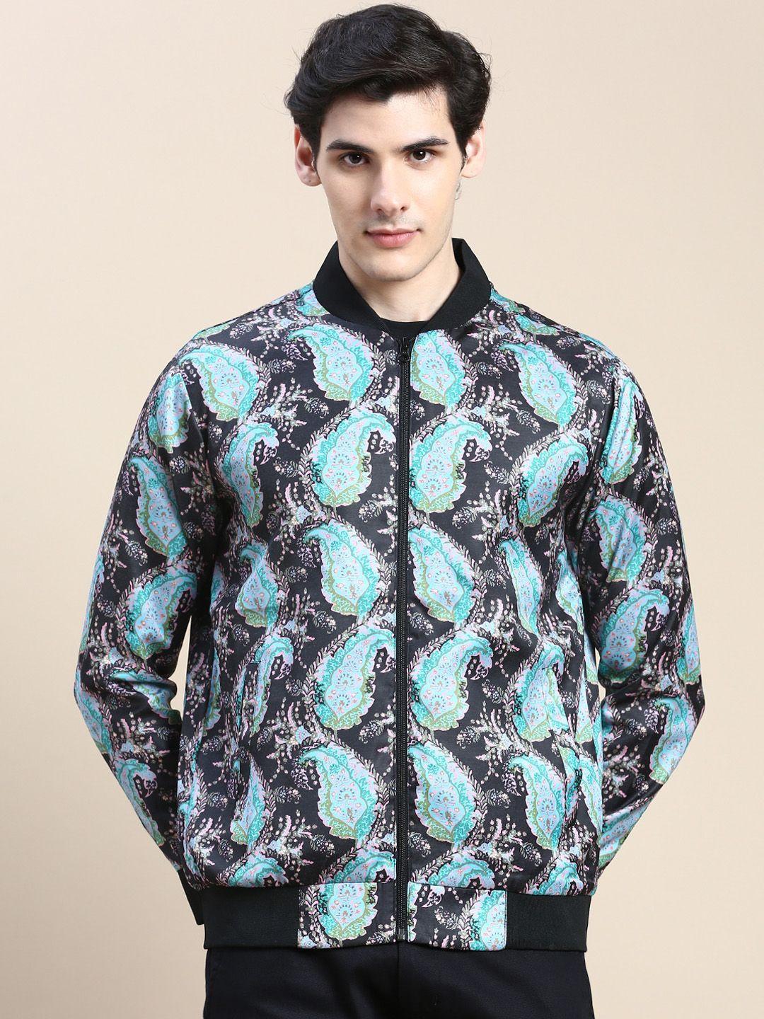 showoff paisley printed windcheater and water resistant bomber jacket