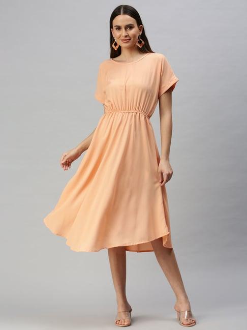 showoff peach a line dress