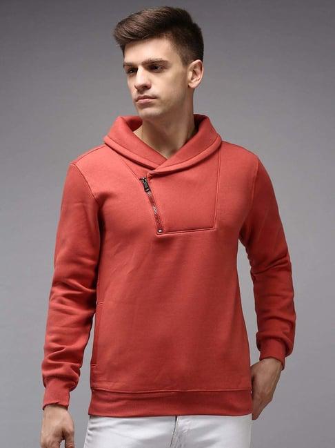 showoff peach cotton regular fit sweatshirt