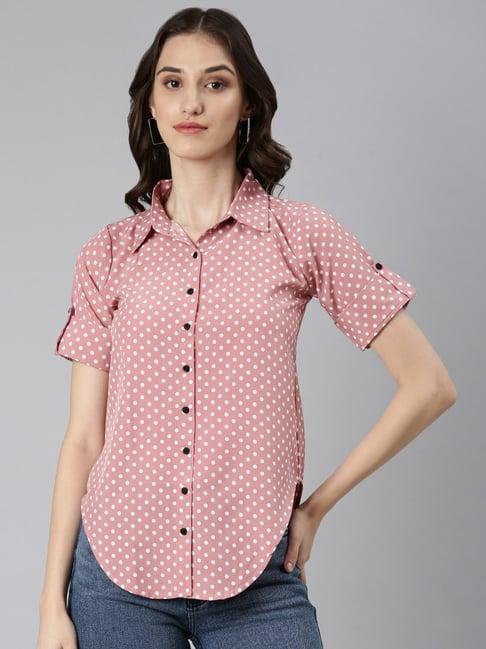 showoff peach printed shirt