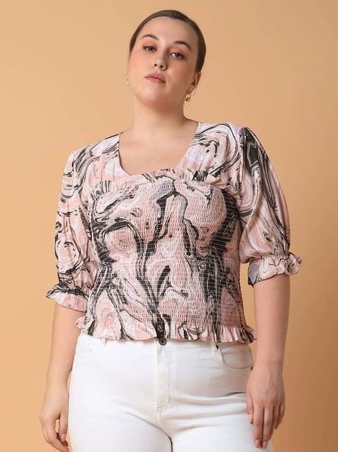 showoff peach printed top