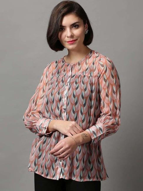 showoff peach printed top