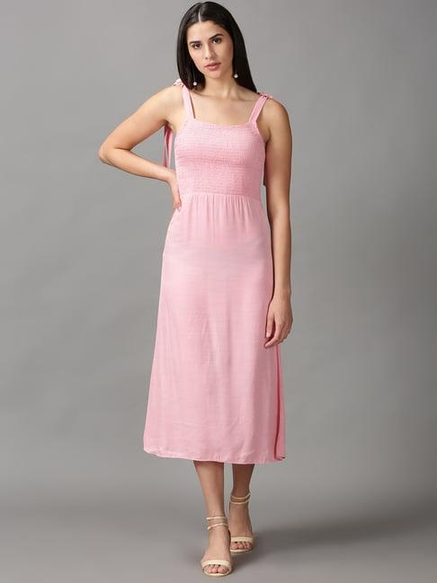 showoff pink a-line dress