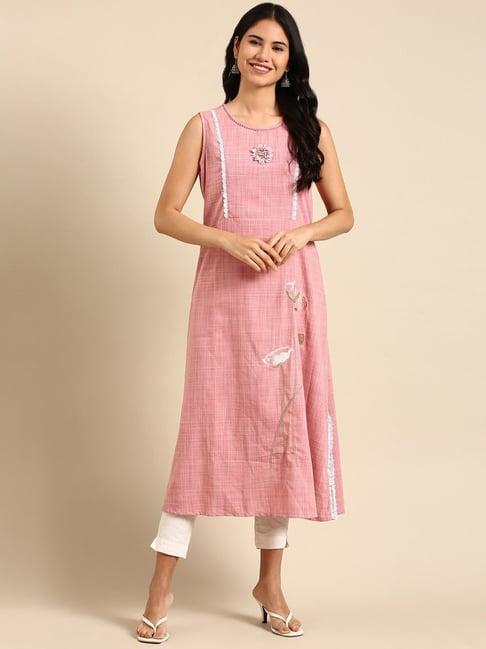 showoff pink a line kurta