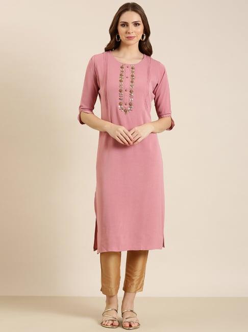 showoff pink embellished kurta