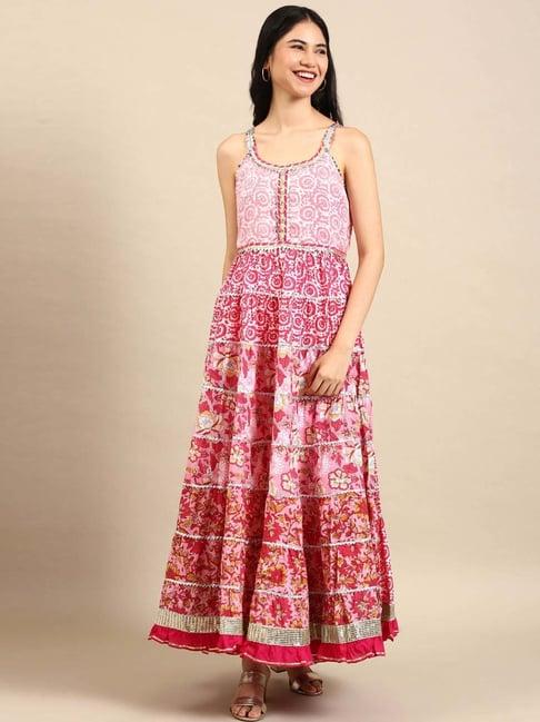 showoff pink printed kurta sharara set