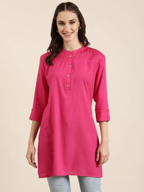 showoff pink regular fit kurti