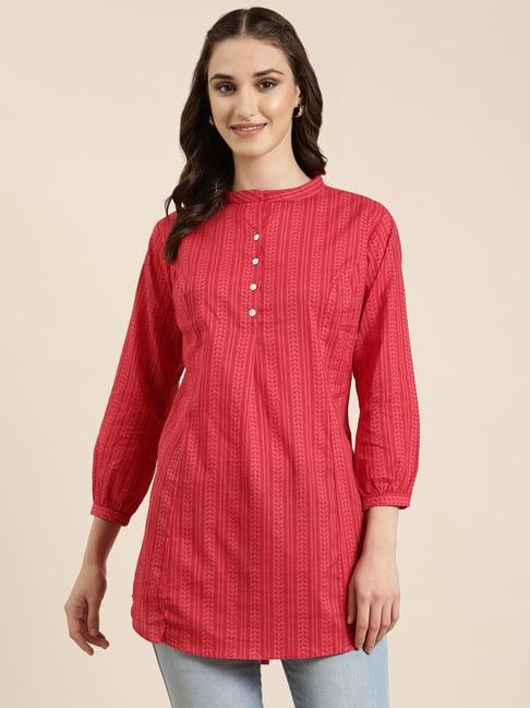 showoff pink striped kurti