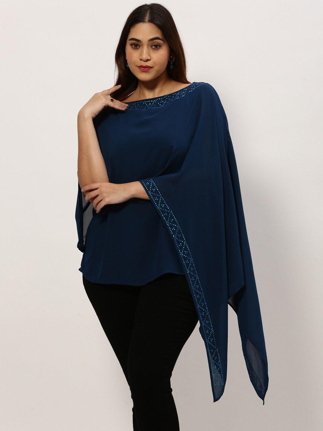 showoff plus boat neck flared sleeves top