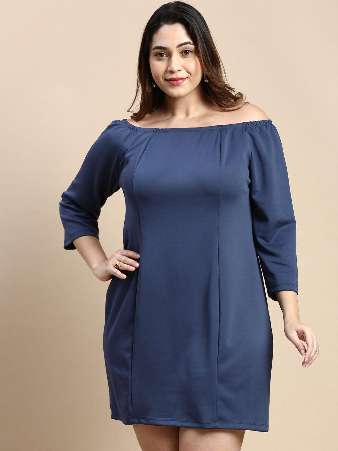 showoff plus off-shoulder sheath dress