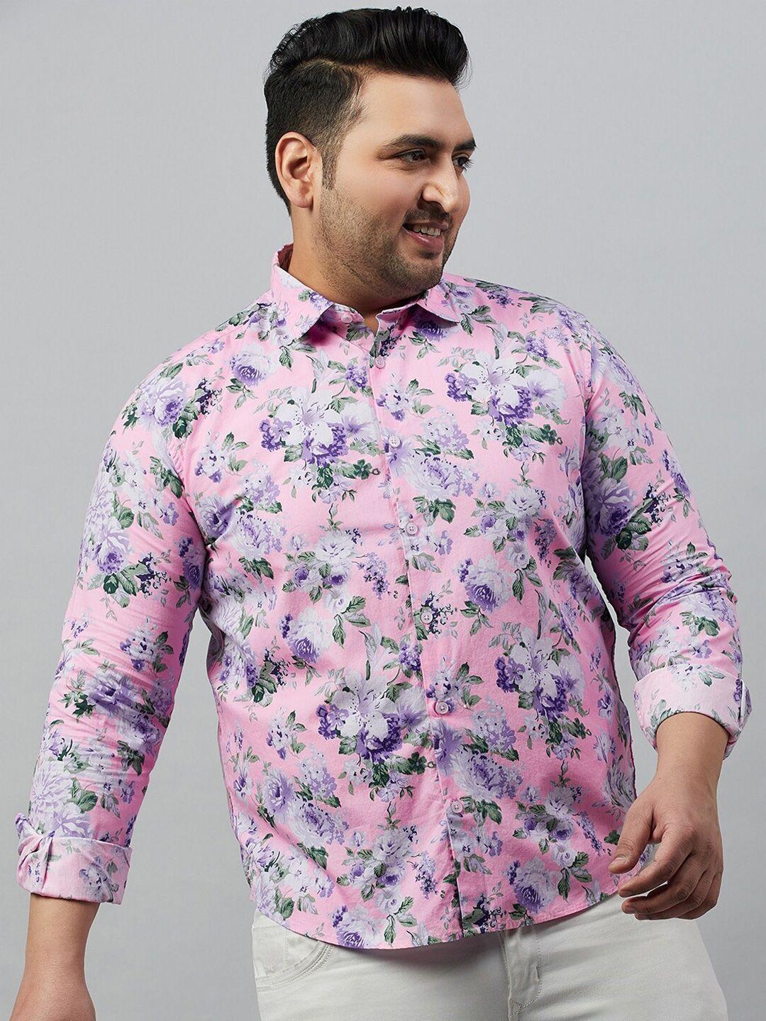 showoff plus plus size floral printed cotton casual shirt