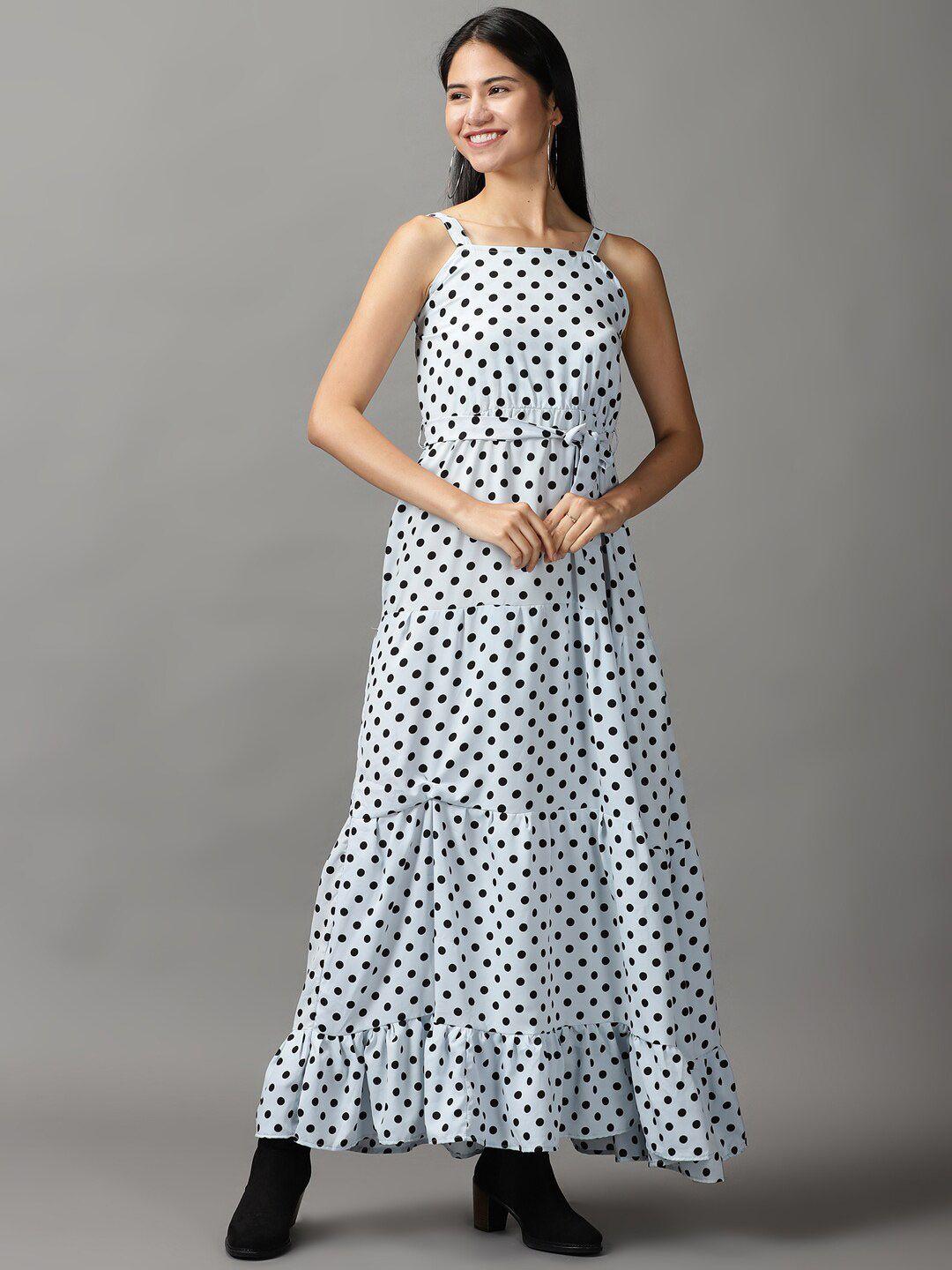 showoff polka dots printed maxi dress