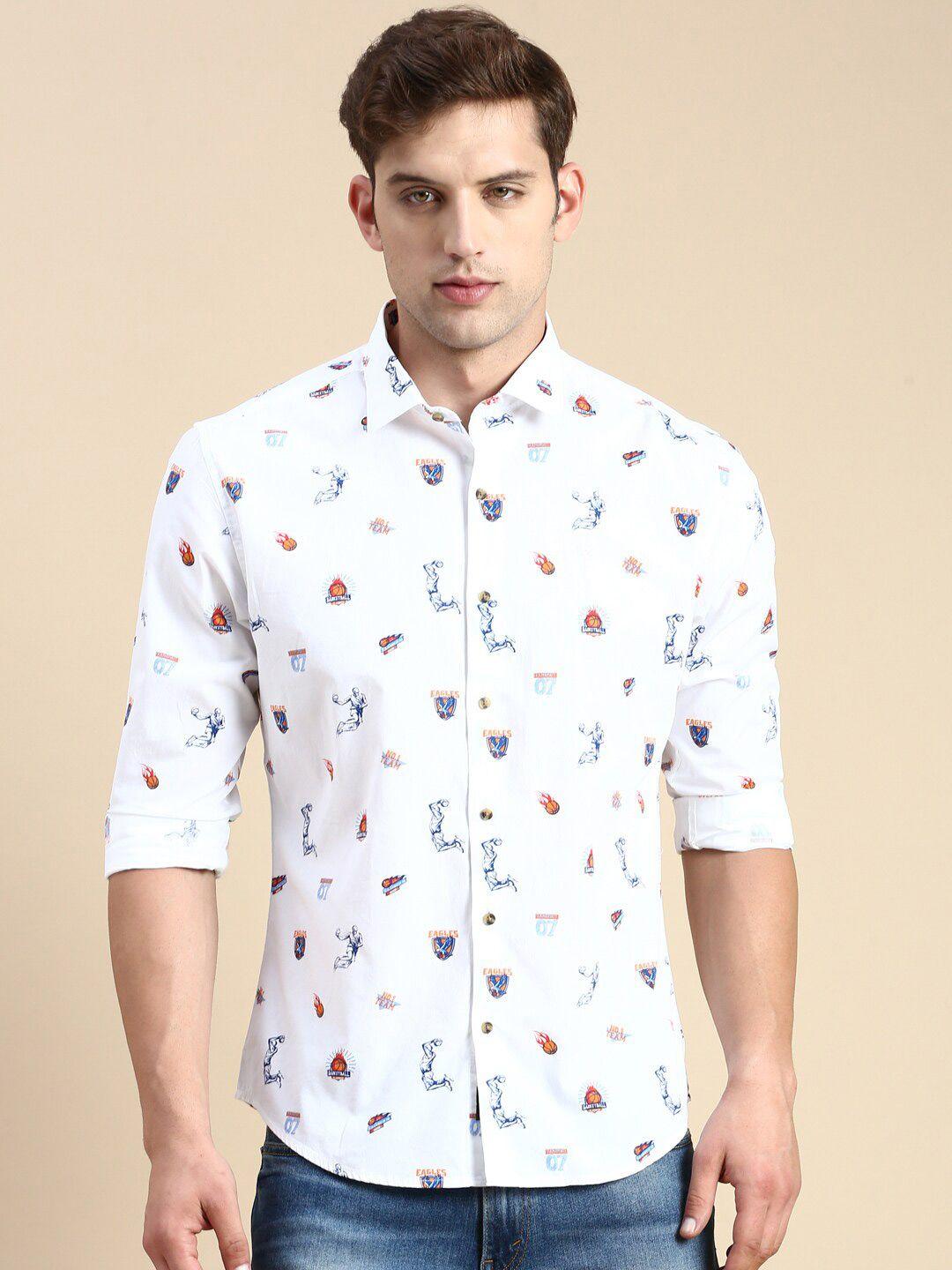 showoff premium slim fit conversational printed casual shirt