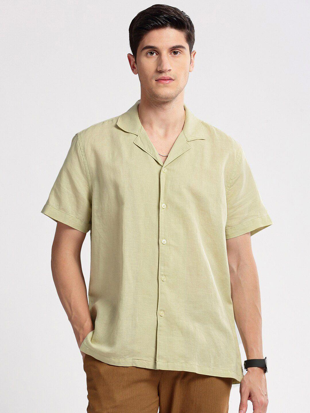 showoff premium slim fit cuban collar cotton shirt