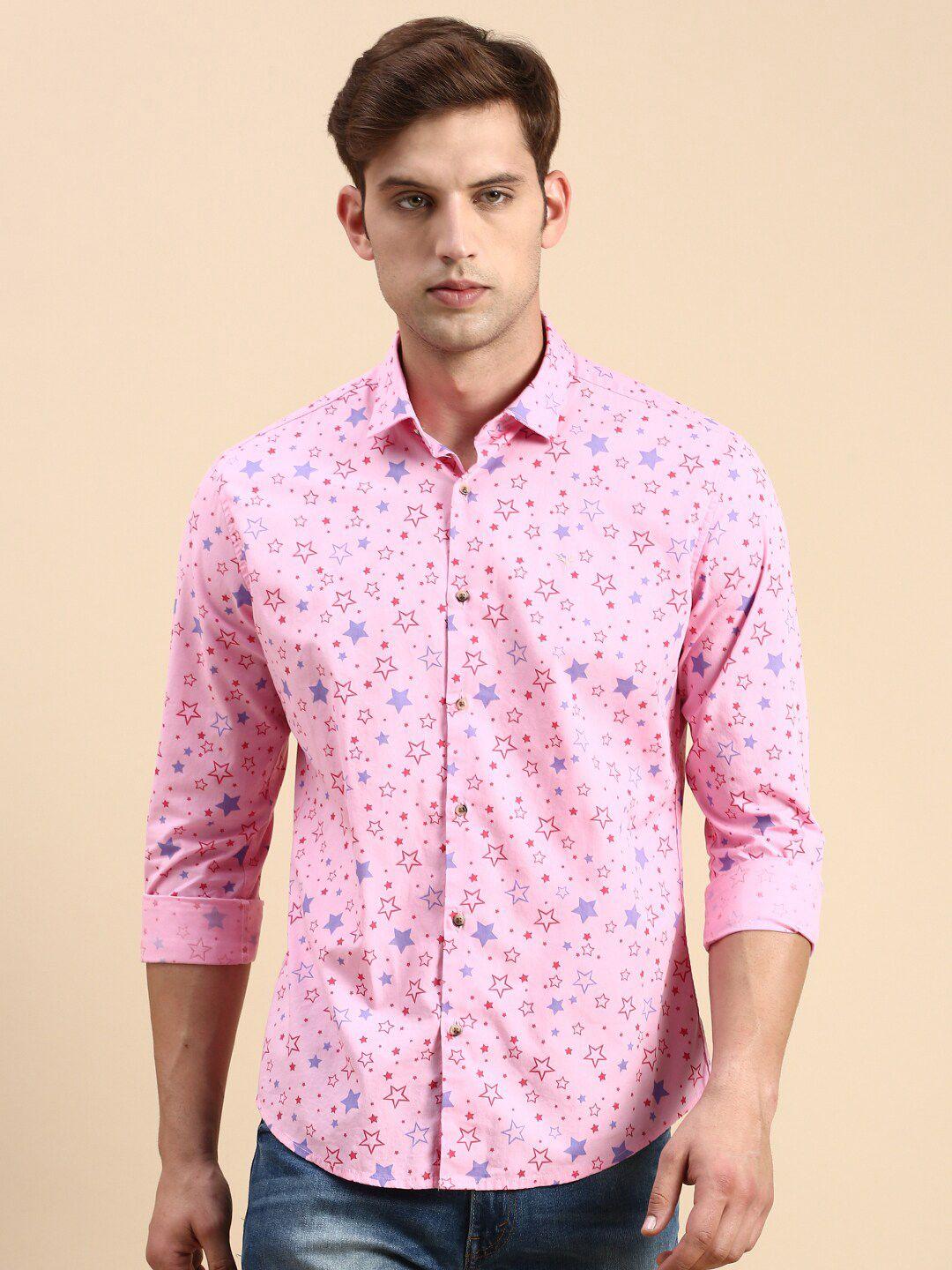 showoff premium slim fit floral printed cotton casual shirt