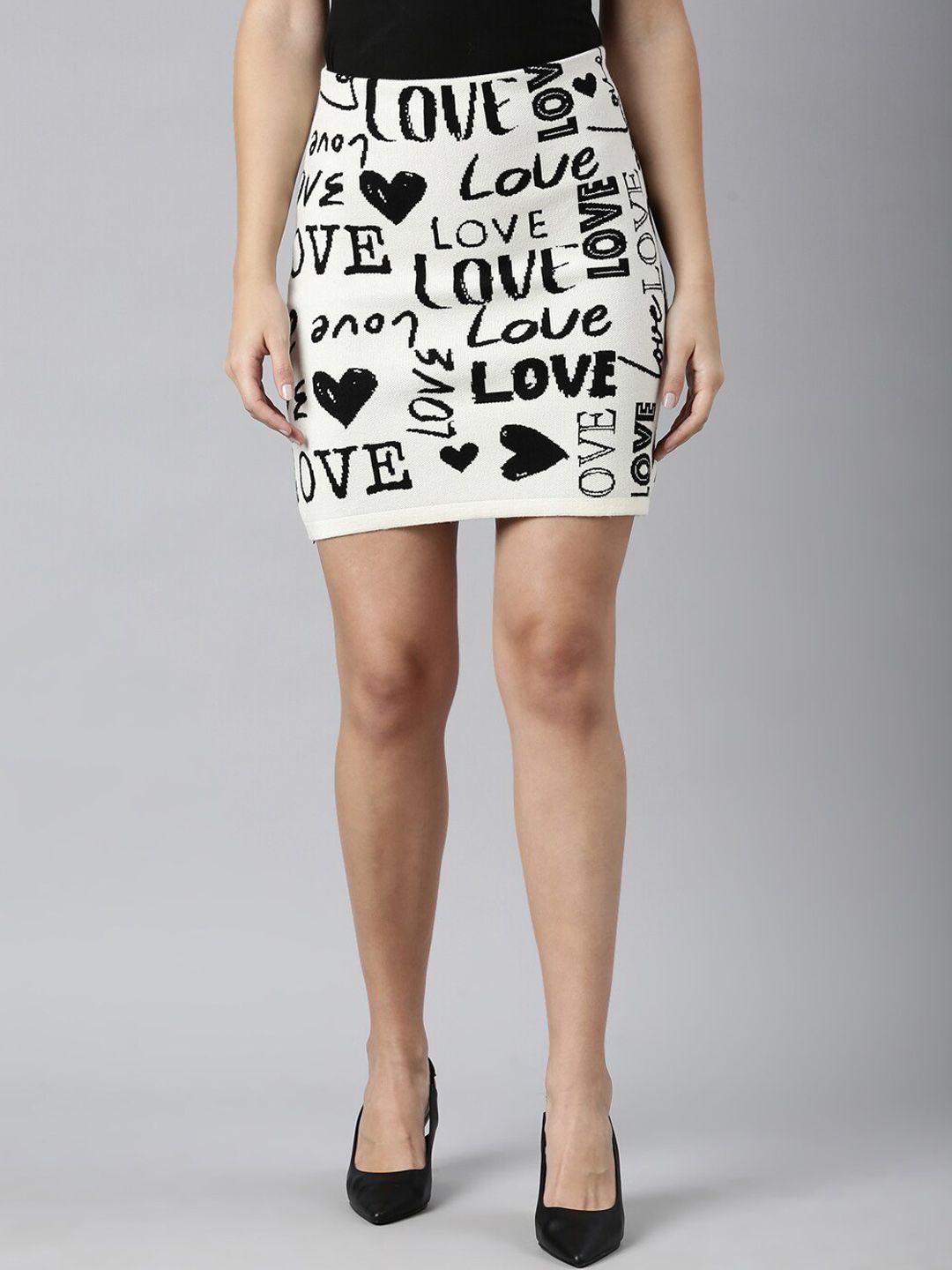 showoff printed pencil mini skirt