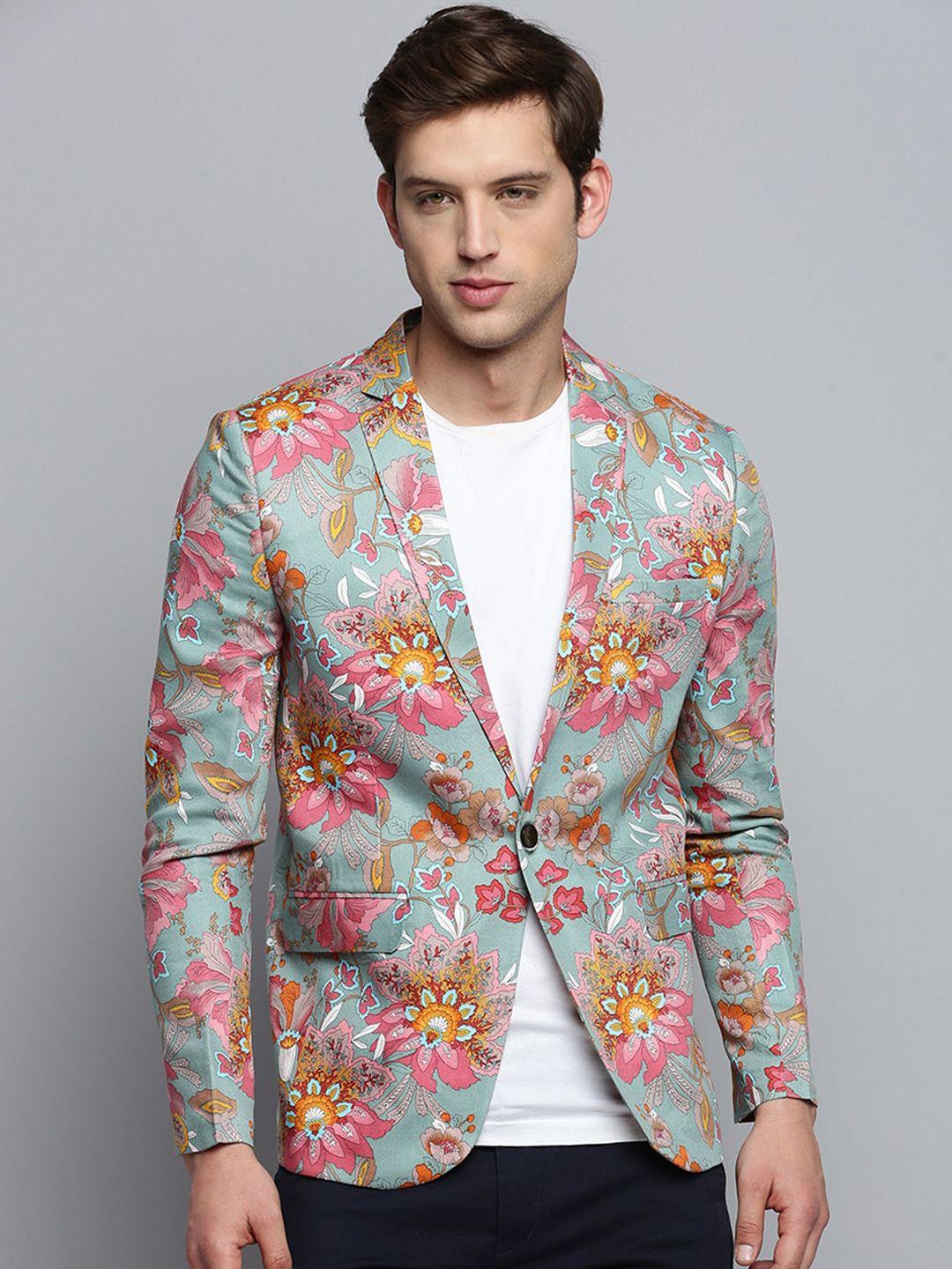 showoff printed single-breasted blazer