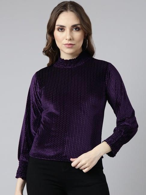 showoff purple regular fit top