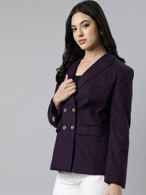 showoff purple slim fit blazer