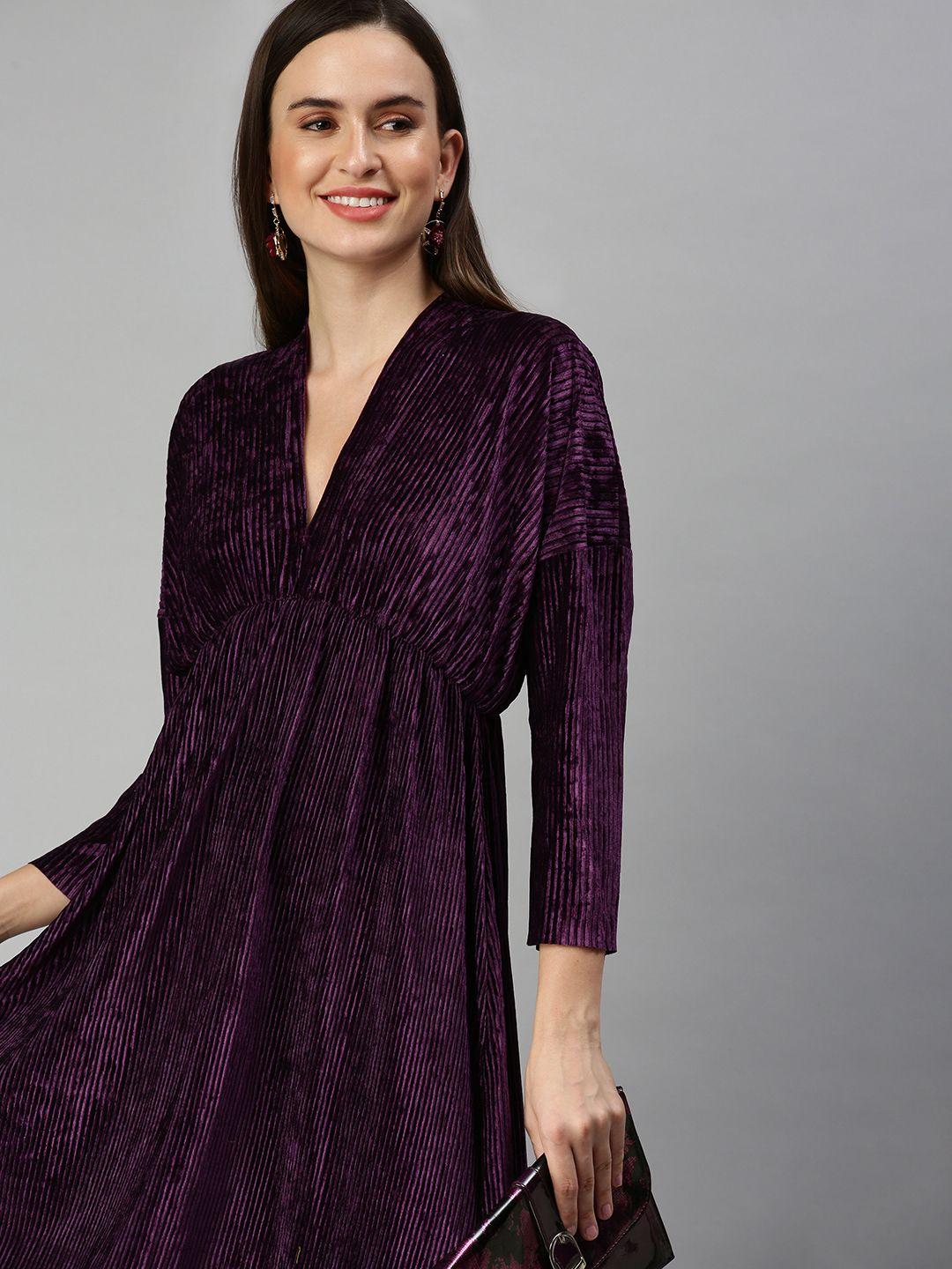 showoff purple velvet maxi dress