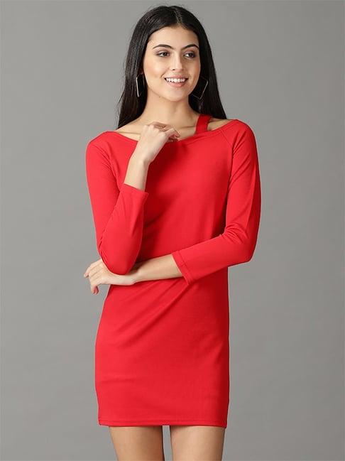 showoff red shift dress