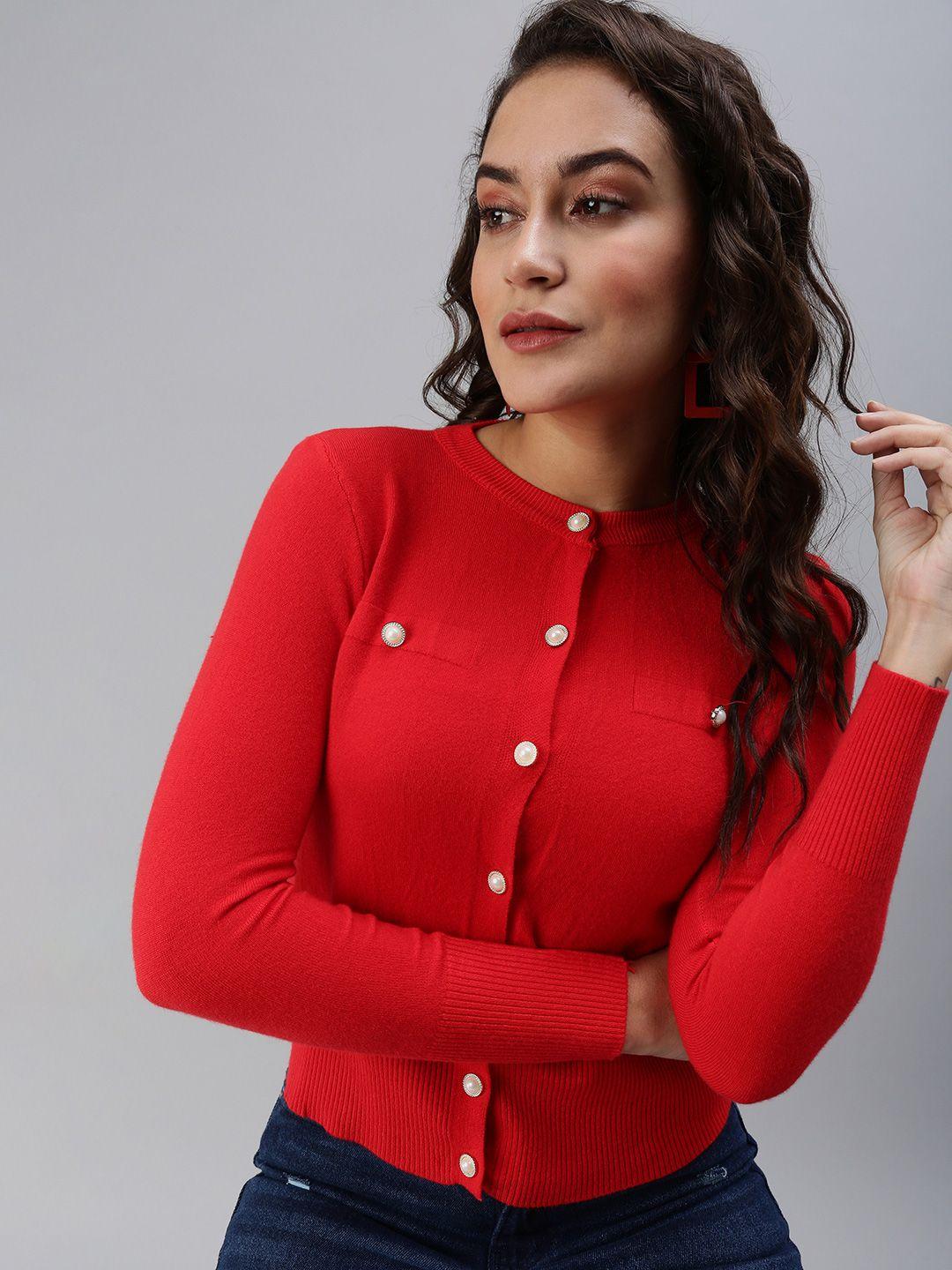 showoff red shirt style top