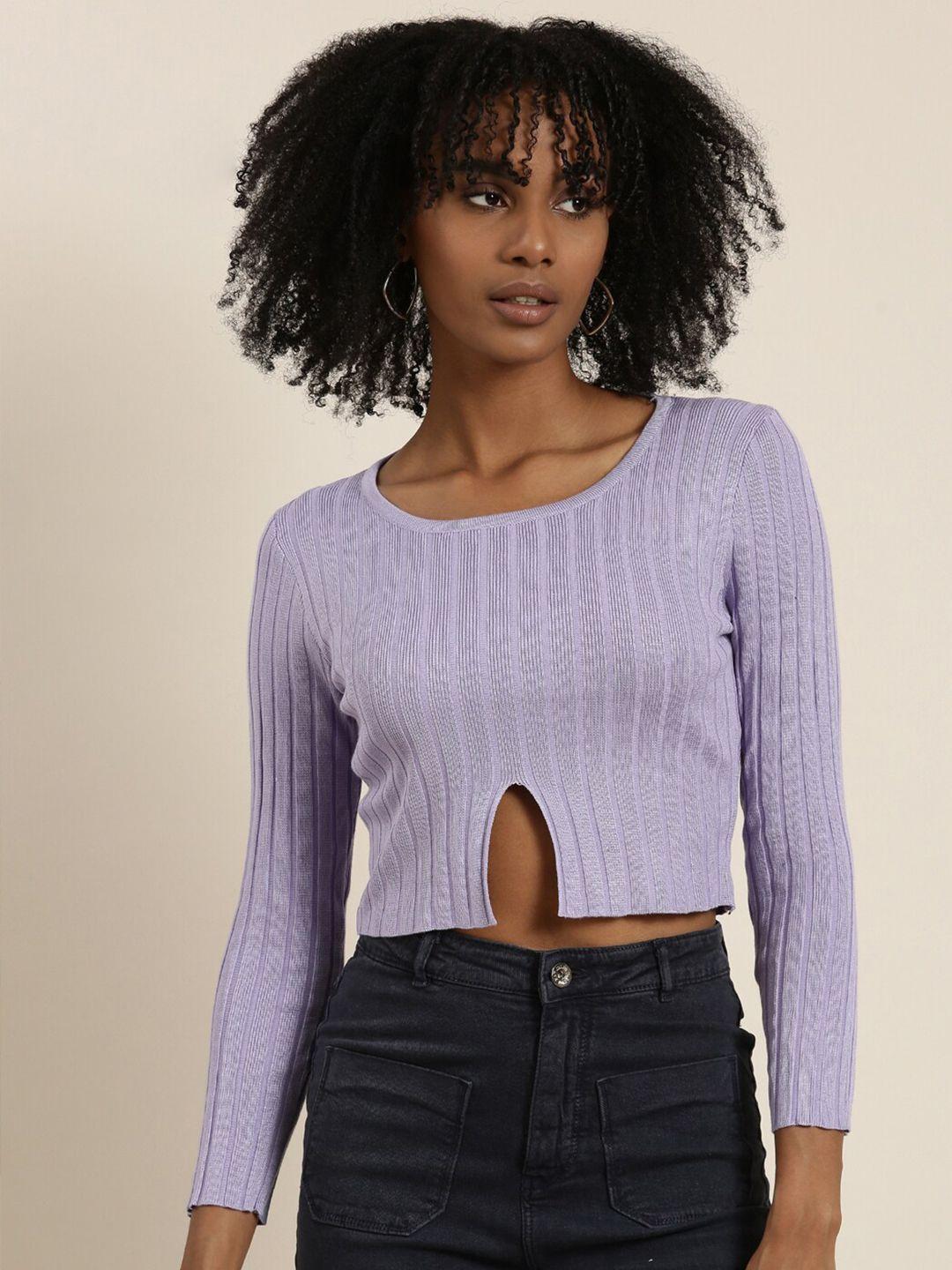 showoff ribbed cut outs cotton crop top