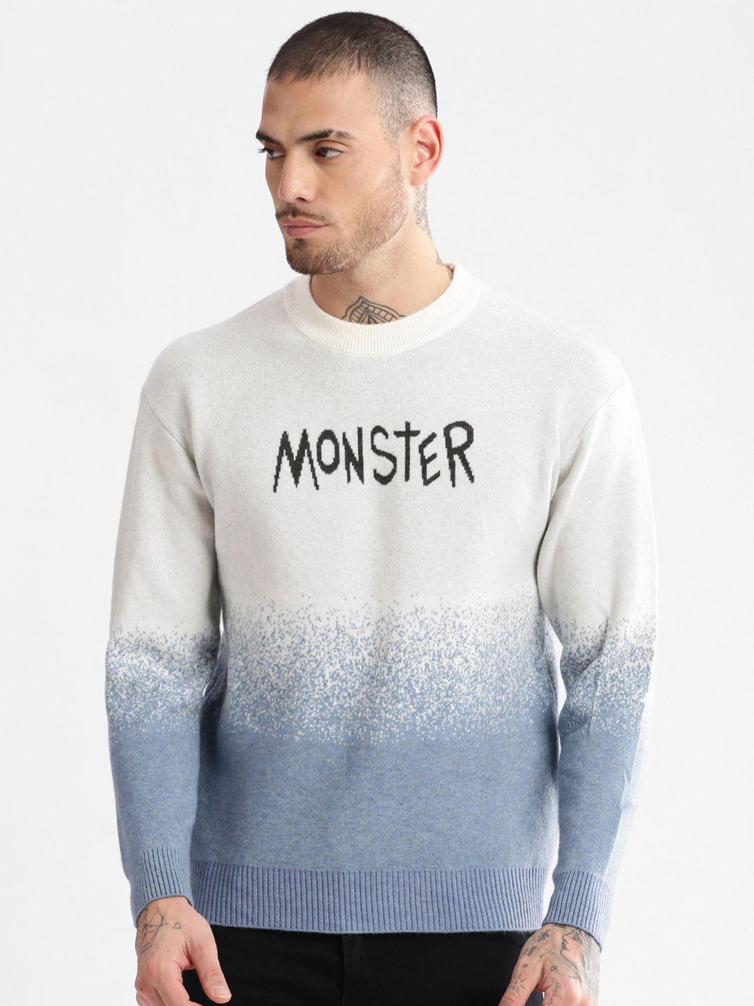 showoff round neck long sleeves typography printed pullover