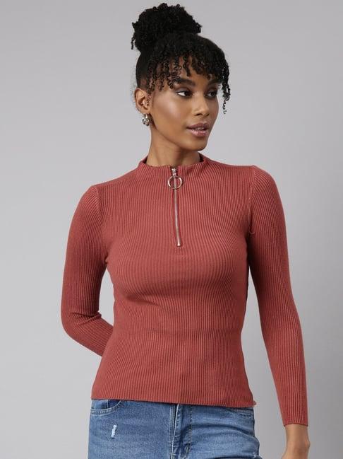 showoff rust regular fit top