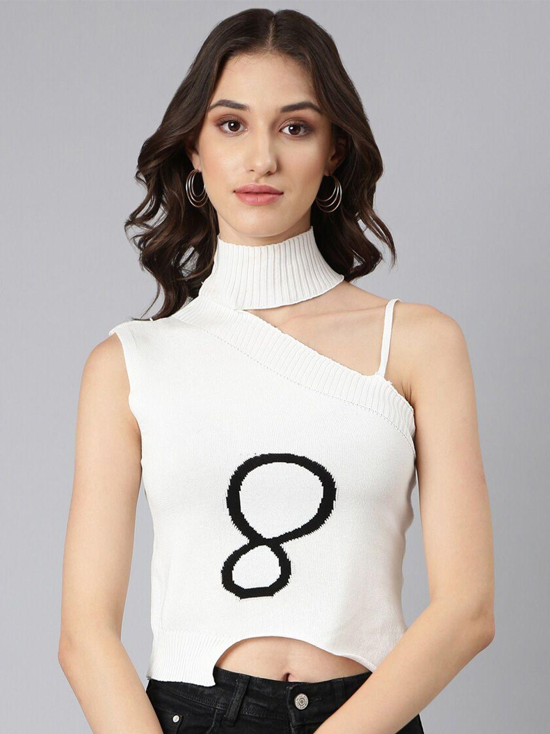 showoff self design choker neck top