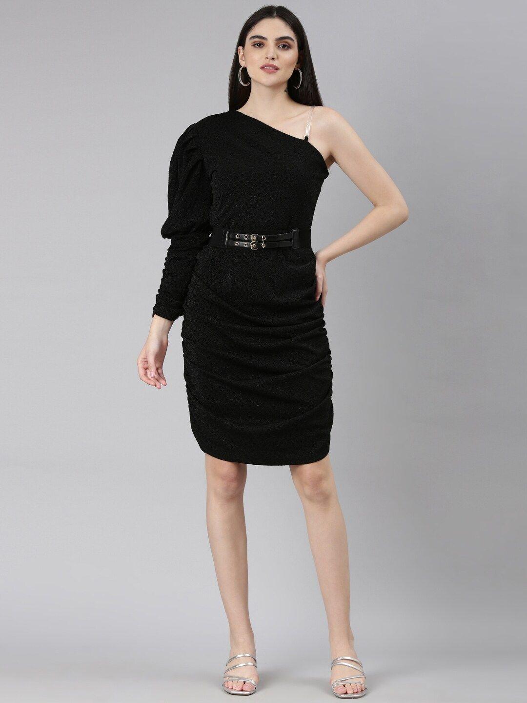 showoff self design ruched sheath dress